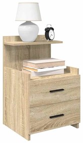 Mesa de cabeceira com 2 gavetas Carvalho Sonoma 40x36,5x62 cm