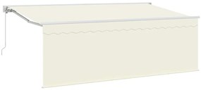 Toldo com Cortina Creme 350 x 200 x 120 cm Tecido, Metal