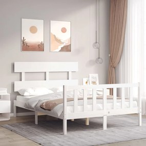 vidaXL Cama sem colchão 120x200 cm madeira de pinho maciça branco