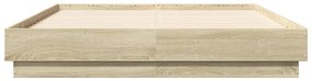 Estrutura de cama com luzes LED 135x190 cm carvalho sonoma
