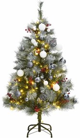 vidaXL Árvore Natal artificial articulada 150 luzes LED e bolas 120 cm