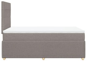 Cama boxspring c/ colchão 120x190cm tecido castanho-acinzentado