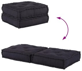 Pufe modular 70x70x36 cm tecido antracite