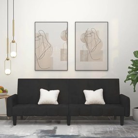 vidaXL Sofá-cama de 2 lugares veludo preto