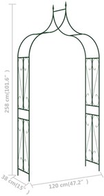 Arco de jardim 120x38x258 cm ferro verde-escuro