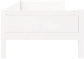 Sofá-cama 90x190 cm madeira de pinho maciça branco