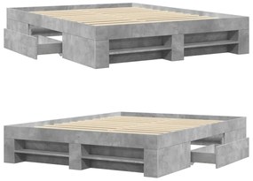 Estrutura de cama 150x200 cm derivados de madeira cinza cimento