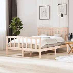 vidaXL Estrutura de cama 140x200 cm madeira maciça
