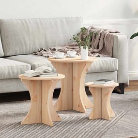 vidaXL Mesa de centro 3 pcs Natural 46 x 46 x 47 cm