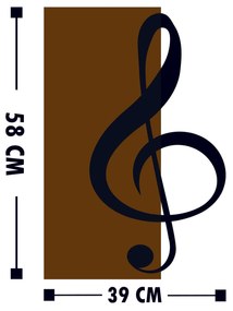 Acessório Decorativo de Parede em Madeira Clave de Sol – Nogueira/Pret