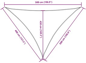 Para-sol estilo vela tecido oxford triangular 4x5x5 m azul