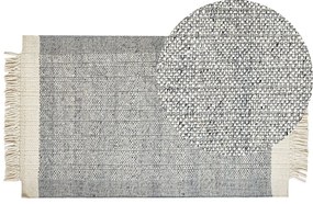 Tapete em lã cinzenta e branca 80 x 150 cm TATLISU Beliani