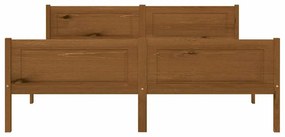 Estrutura de cama 140x200 cm pinho maciço castanho mel