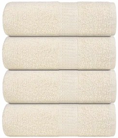 vidaXL Toalhas de bidé 4 pcs 30x50 cm 360 gsm 100% algodão creme