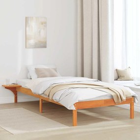 vidaXL Estrutura de cama com mesas de cabeceira Castanho Castanho-mel