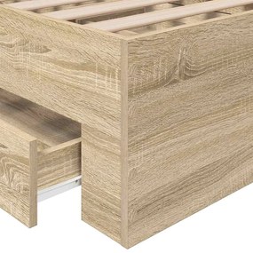 Cama vidaXL Sonoma Carvalho 90x190 cm Madeira Engenharia