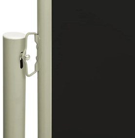 Toldo lateral retrátil para pátio 160x300 cm preto