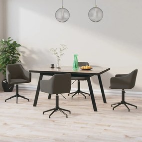 vidaXL Cadeiras de jantar giratórias 4 pcs veludo cinzento-escuro