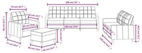 4 pcs conjunto de sofás com almofadões tecido cinzento-escuro