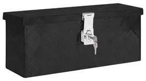 vidaXL Caixa de arrumação 50x15x20,5 cm alumínio preto