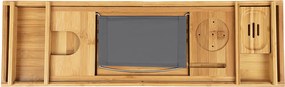 Suporte para banheira em bambu 75-109 x 4,5 x 23 cm cor natural