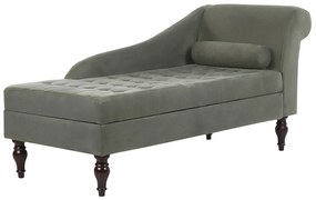 Chaise-longue à direita com arrumação em tecido cinzento PESSAC II Beliani