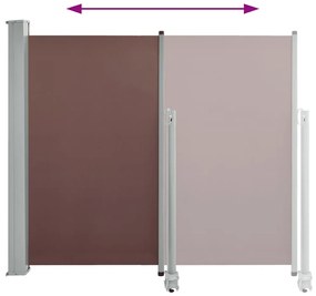 Toldo lateral retrátil para pátio 120x300 cm castanho