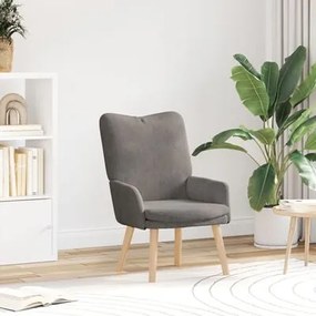 Cadeira Relaxante vidaXL Cinza Claro em Veludo
