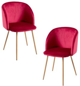 Pack 2 Cadeiras Velt Veludo - Vermelho