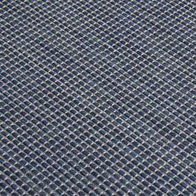 Tapete de tecido plano para exterior 80x250 cm azul