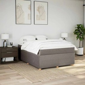 Cama com molas/colchão 140x200 cm tecido castanho-acinzentado