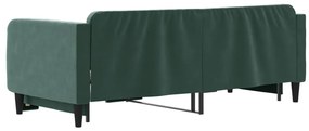 Sofá-cama com gavetão 80x200 cm veludo verde-escuro