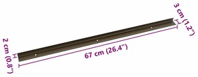 Acabamento para Escada 10 pcs Castanho 67 cm Alumínio