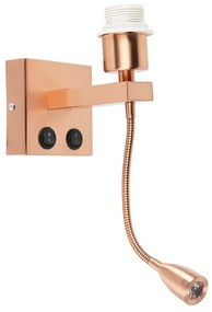 Candeeiro de parede moderno em cobre com braço flexível - Brescia Combi