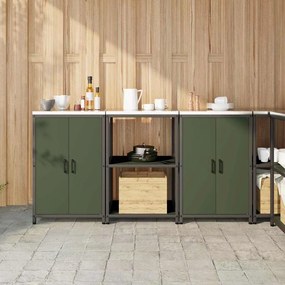 vidaXL Conjunto de Armazenamento de Cozinha 3 pcs Verde Oliva
