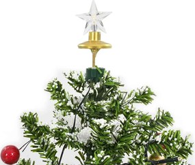 Árvore de Natal com neve base formato guarda-chuva 75 cm verde
