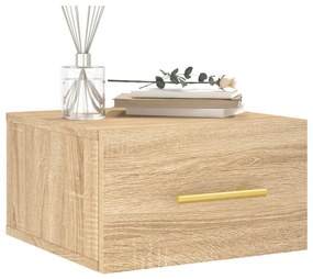 Mesa de cabeceira montagem na parede 35x35x20 cm cor sonoma