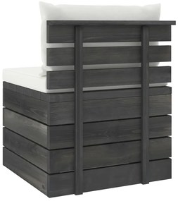2 pcs conjunto lounge de paletes com almofadões pinho maciço