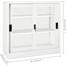 Armário com porta deslizante aço 90x40x90 cm branco