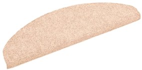 Tapetes de escada adesivos 15 pcs 65x21x4 cm creme