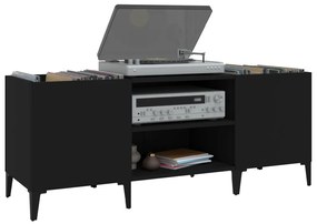 Armário para discos 121x38x48 cm derivados de madeira preto