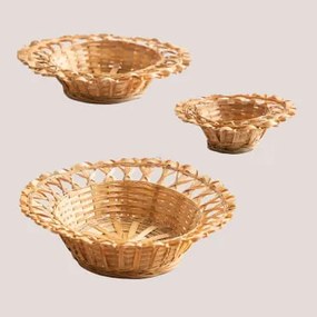 Conjunto de 3 pratos decorativos de bambu Rewa Bambu - Sklum