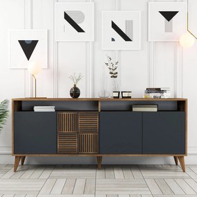 Console Milan – Walnut Anthracite – 180 cm x 78 cm x 35 cm