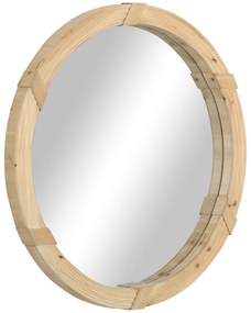 HOMCOM Espelho de Parede 78x78cm Espelho Decorativo de Madeira com 2 Ganchos Estilo Vintage para Sala de Estar Dormitório Sala de Jantar Entrada Madeira