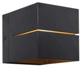 Conjunto moderno de 4 candeeiros de parede preto com 2 luzes douradas - Transfer Groove Design,Industrial,Moderno