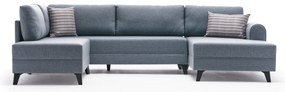 Sofá-Cama de Canto Belen – Azul – 300x78x202 cm