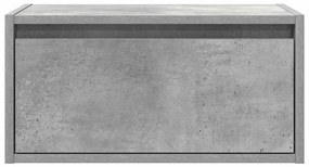 Mesa de cabeceira de parede com luzes LED cinzento cimento