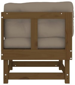 Sofás de canto com almofadões 2 pcs pinho maciço castanho-mel