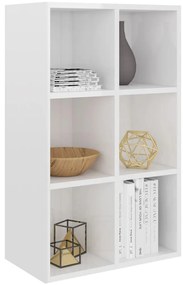 Estante/aparador 66x30x98 cm contraplacado branco brilhante