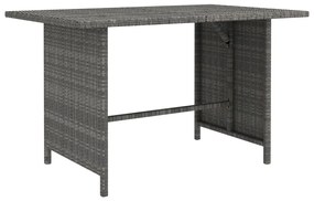 10 pcs conjunto lounge de jardim c/ almofadões vime PE cinzento
